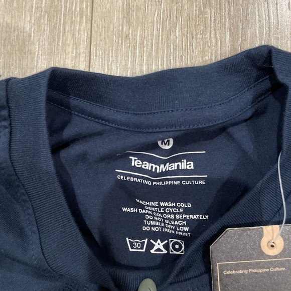 Team Manila Shirt Adult Medium Blue Graphic Philippine Culture TeamManila Men's - Picture 7 of 9